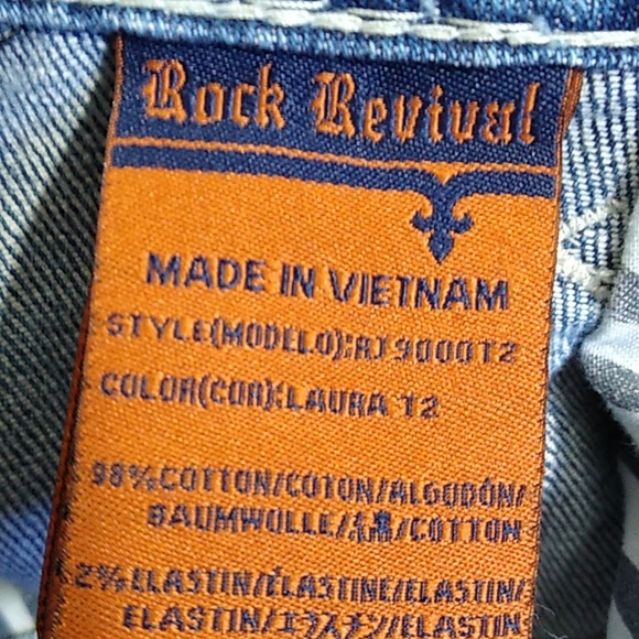 Rock Revival Jeans size 30 Laura Straight Distressed - Picture 12 of 16